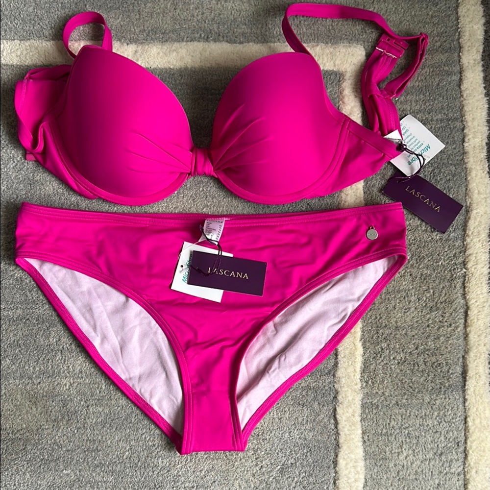 LASCANA Women's Fuchsia Bikini Set